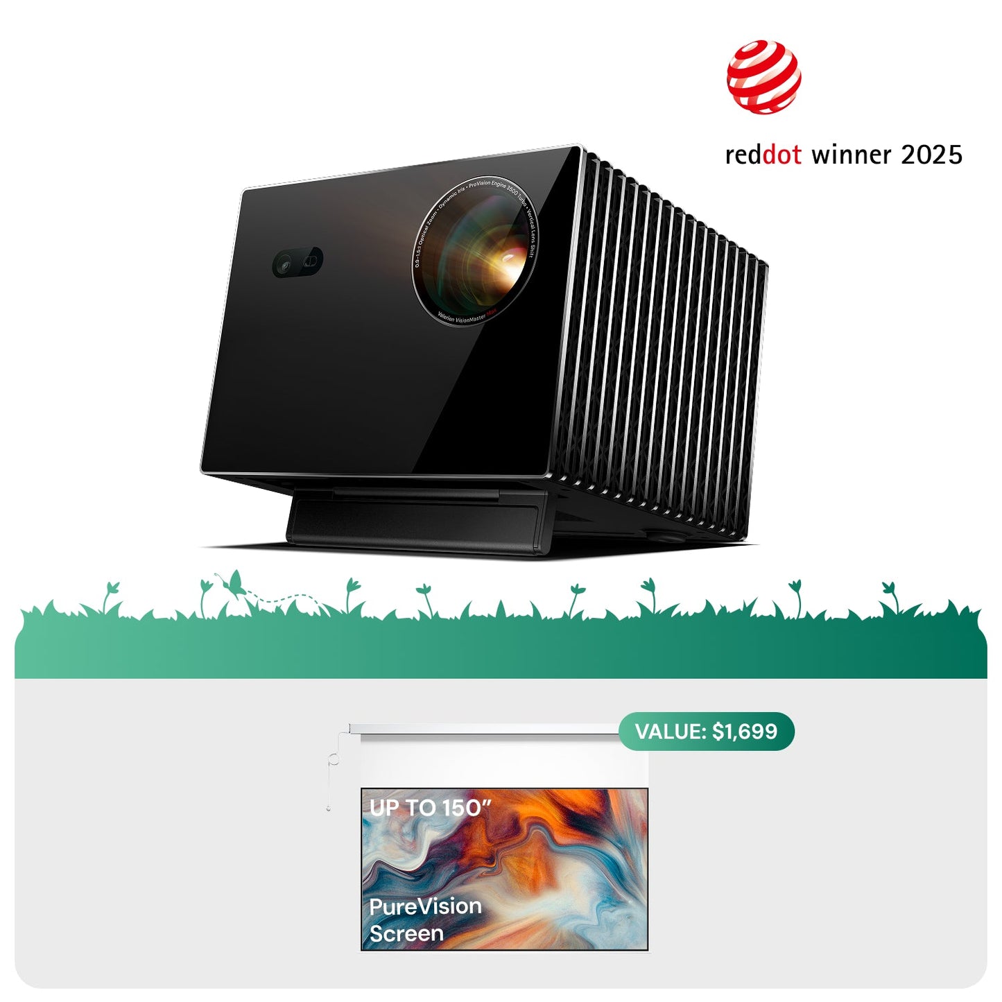 Valerion 100吋長焦室內電動下拉光子幕 product image for MR COLOR Hong Kong home cinema Shopify store