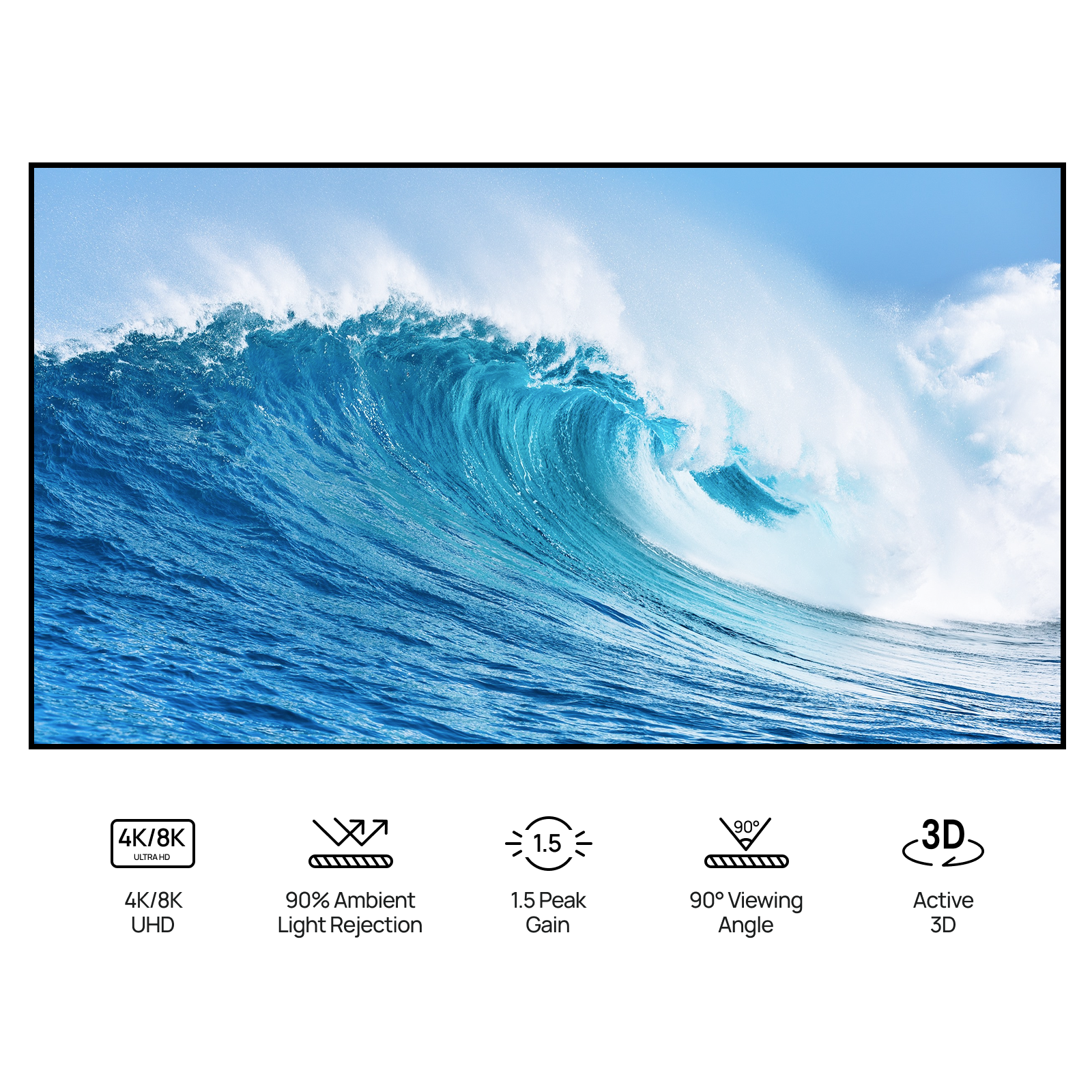 AWOL Vision New Gen Daylight ALR screen for large bright room projector setup