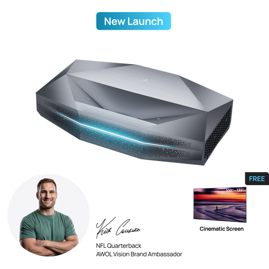 AWOL Vision Aetherion Max 4K RGB laser ultra short throw projector for premium home cinema