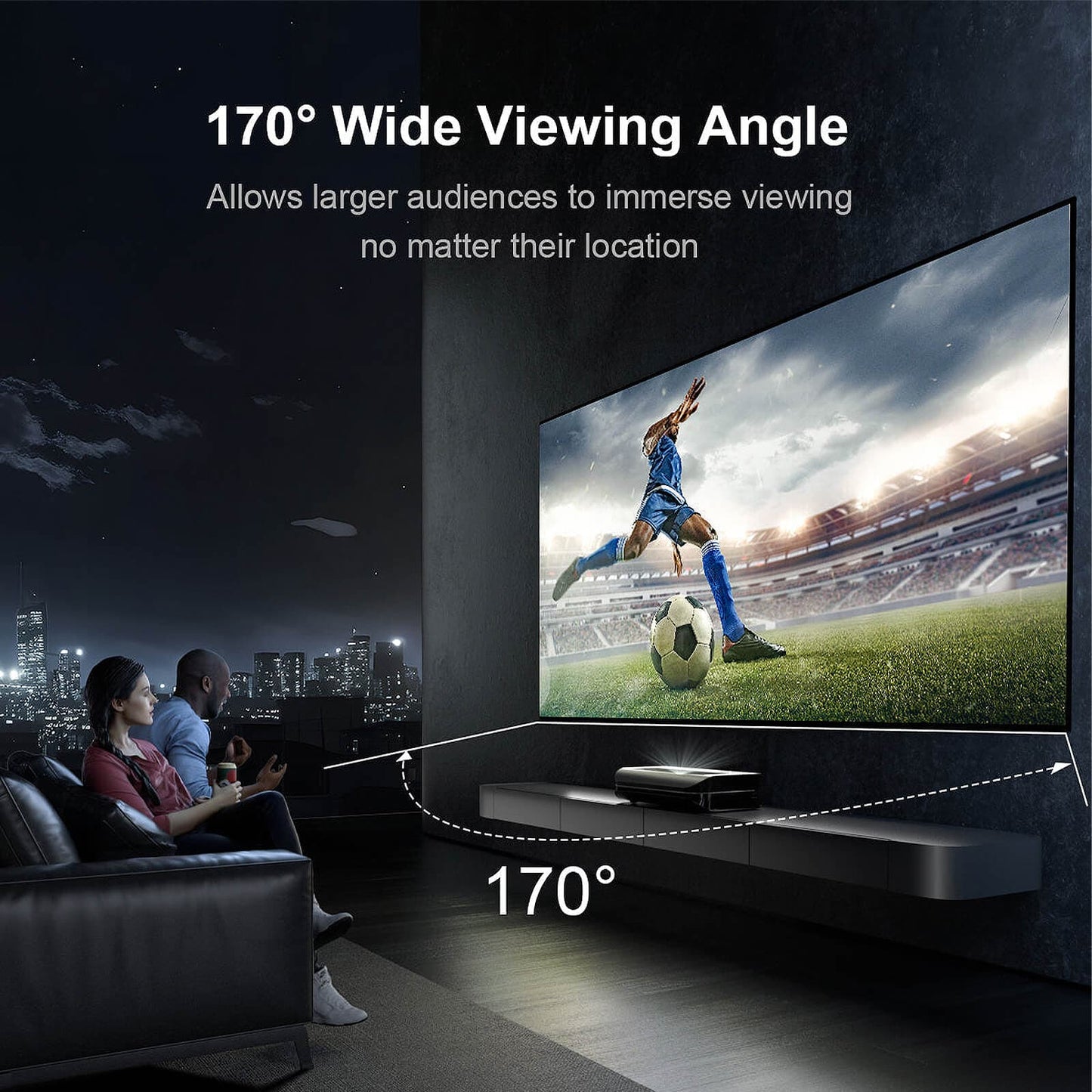AWOL Vision matte white projector screen for home theater and event projection