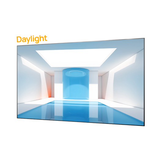 AWOL Vision Fresnel Daylight ALR screen for ultra short throw projector in bright living room