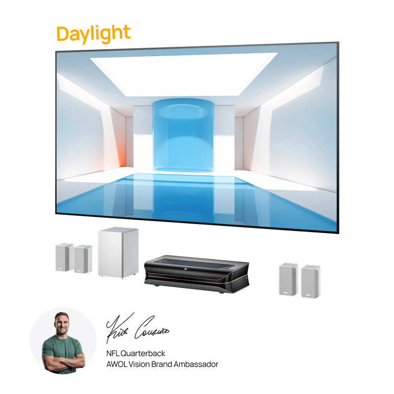 AWOL Theater 3000S bundle with LTV-3000 Pro projector Daylight ALR screen and ThunderBeat speakers