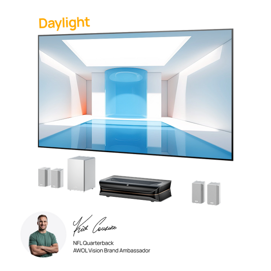 AWOL Theater 3000S bundle with LTV-3000 Pro projector Daylight ALR screen and ThunderBeat speakers