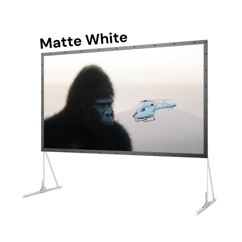 AWOL Vision outdoor portable fold matte white projector screen for backyard movie night