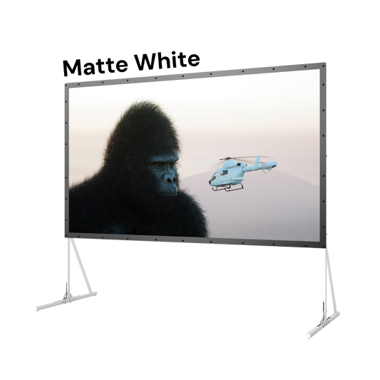 AWOL Vision outdoor portable fold matte white projector screen for backyard movie night